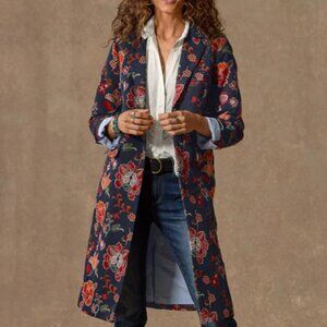 Estelle Floral Topper Sundance Catalog Long Jacquard Jacket Size XXL New NWT